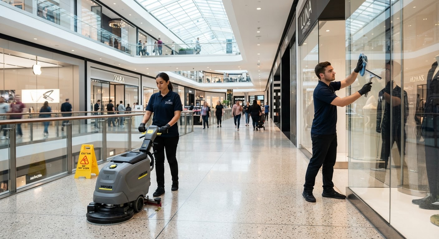 SternxGlanz Team bei der gewerblichen Reinigung